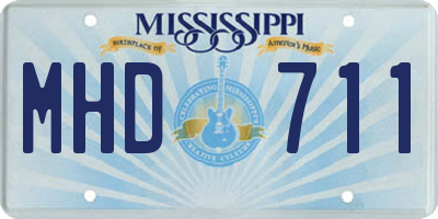 MS license plate MHD711