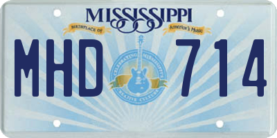 MS license plate MHD714