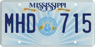 MS license plate MHD715