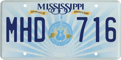 MS license plate MHD716