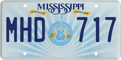 MS license plate MHD717