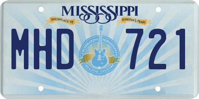 MS license plate MHD721