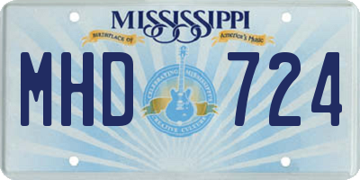 MS license plate MHD724