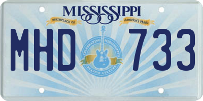 MS license plate MHD733