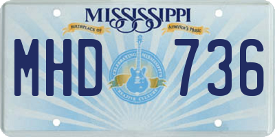 MS license plate MHD736