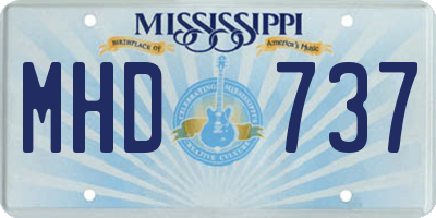 MS license plate MHD737