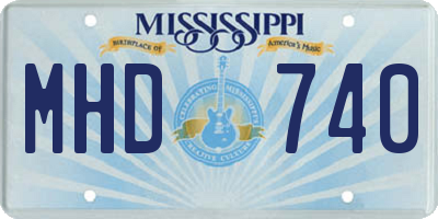 MS license plate MHD740
