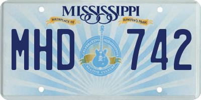 MS license plate MHD742