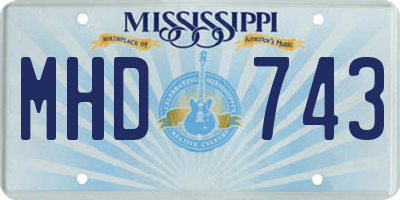 MS license plate MHD743