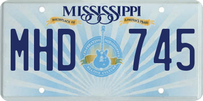 MS license plate MHD745