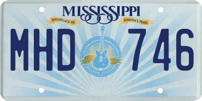 MS license plate MHD746