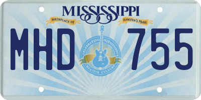 MS license plate MHD755