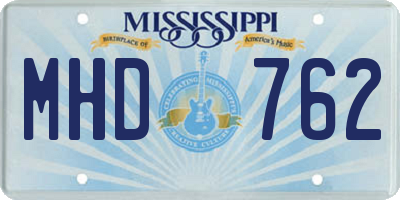 MS license plate MHD762
