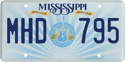 MS license plate MHD795