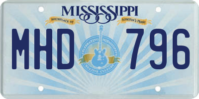 MS license plate MHD796