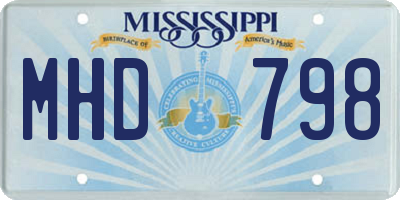 MS license plate MHD798