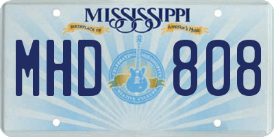 MS license plate MHD808