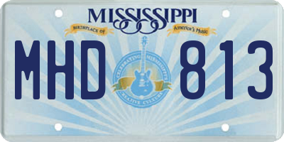 MS license plate MHD813