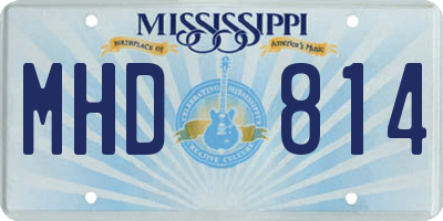 MS license plate MHD814