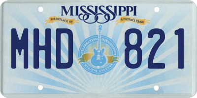 MS license plate MHD821