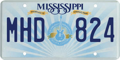 MS license plate MHD824