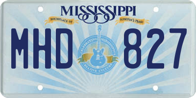 MS license plate MHD827