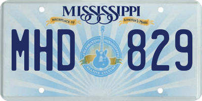 MS license plate MHD829