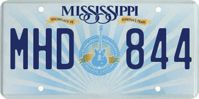 MS license plate MHD844