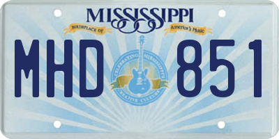 MS license plate MHD851