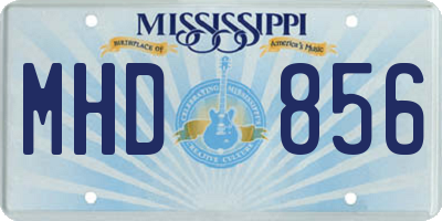 MS license plate MHD856