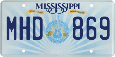 MS license plate MHD869