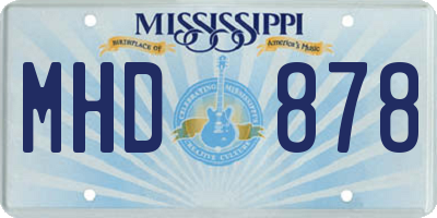 MS license plate MHD878