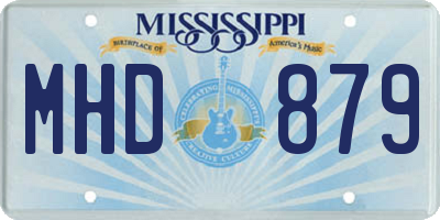 MS license plate MHD879
