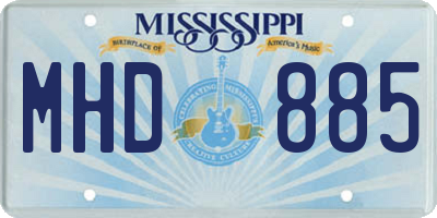 MS license plate MHD885