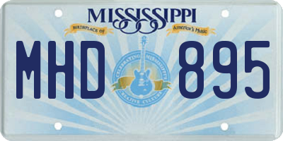 MS license plate MHD895