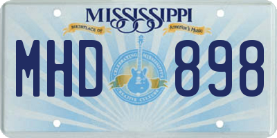 MS license plate MHD898