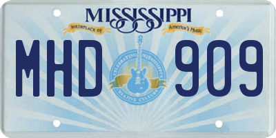 MS license plate MHD909