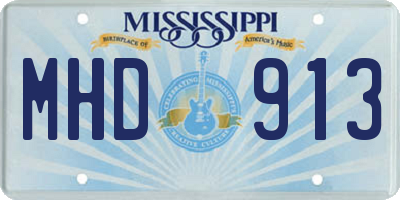 MS license plate MHD913