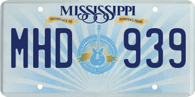 MS license plate MHD939