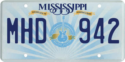MS license plate MHD942