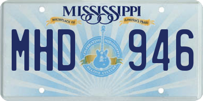 MS license plate MHD946