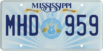 MS license plate MHD959