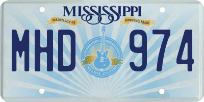 MS license plate MHD974