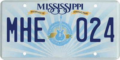 MS license plate MHE024