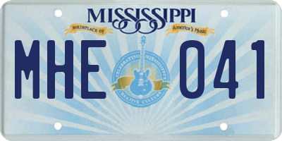 MS license plate MHE041