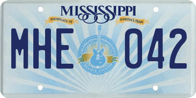 MS license plate MHE042