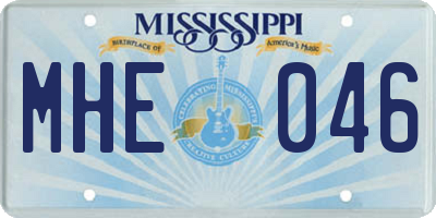 MS license plate MHE046