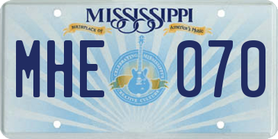 MS license plate MHE070