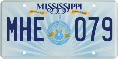 MS license plate MHE079