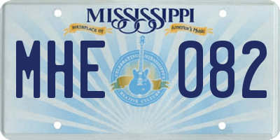 MS license plate MHE082